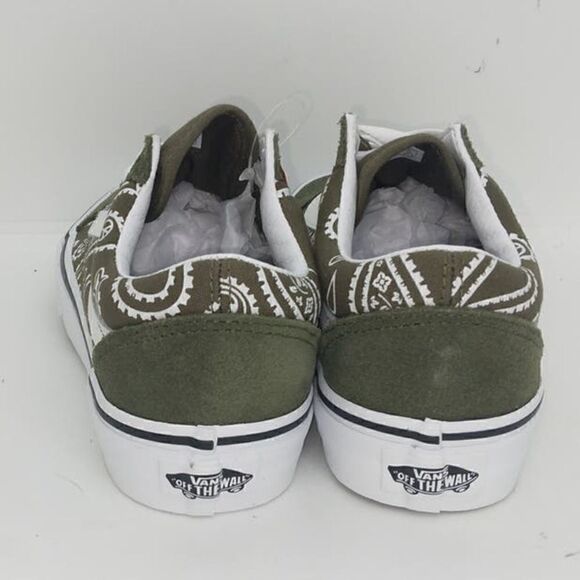VANS Old Skool Womens NEW Green & White Paisley Skate Sneakers - sz. 5 - Picture 5 of 7